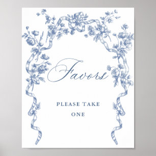 Poster Ornamentado Vitoriano Grace Dusty Blue Favor Sinal