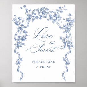 Poster Ornamentado vitoriano Grace Dusty Blue Love é doce