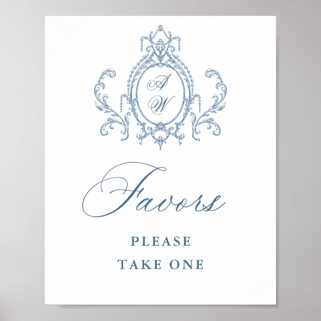 Poster Ornamentado Vitoriano Grace Floral Blue Favorece C (Frente)