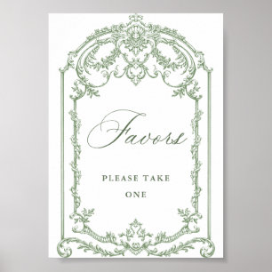 Poster Ornamentado Vitoriano Grace Sage Verde Favorece Ca