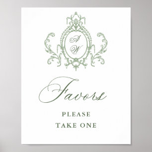 Poster Ornamentado Vitoriano Grace Sage Verde Favorece Ca
