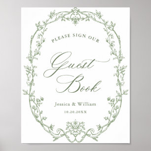 Poster Ornamentado Vitoriano Sage - Sinal de Casamento Ve