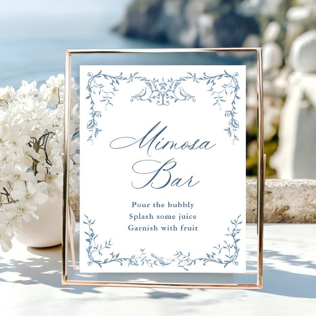 Poster Ornamentado Vitoriano - Sinal de Bar Azul-Dusta Az (Criador carregado)