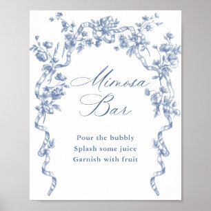 Poster Ornamentado vitorioso Grace Dusty Blue Mimosa - Si
