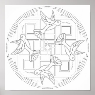 Pôster OrnaMENTALs #0021 Hummingbird Colorido seu