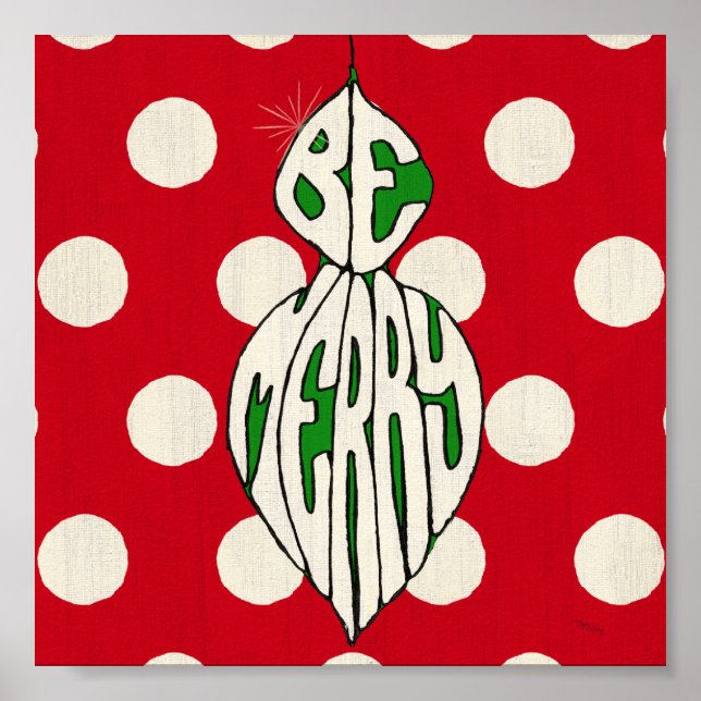 Poster Ornamento de Feriado Seja Feliz (Frente)