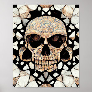 Poster Ornamento Decorativo Tribal   Arte craniana maia