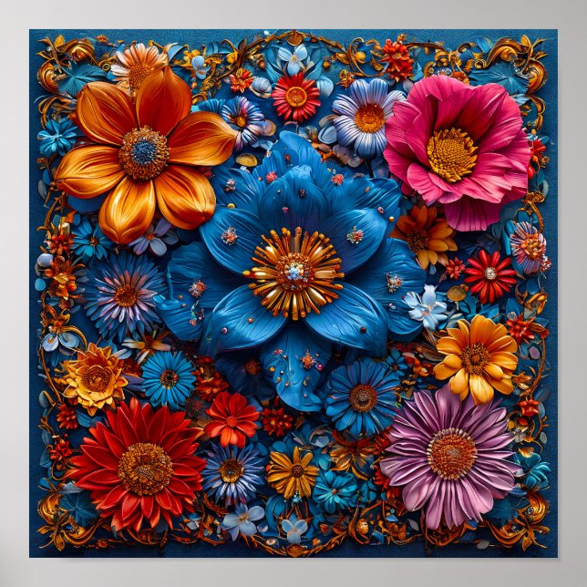 Poster Ornamento Floral (Frente)