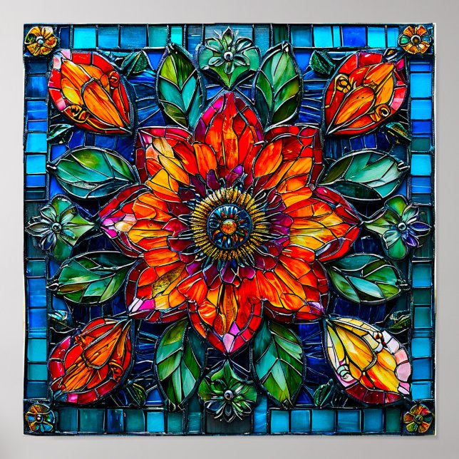 Poster Ornamento Floral (Frente)