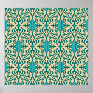 Poster Ornamento Floral: Moderno Fashionável Sem Semente