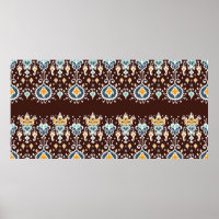 Ornamento geométrico do folclore Ikat. Oriental Vi
