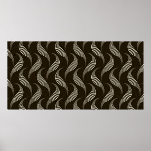 Poster ornamento monocromático de padrão uniforme vinta