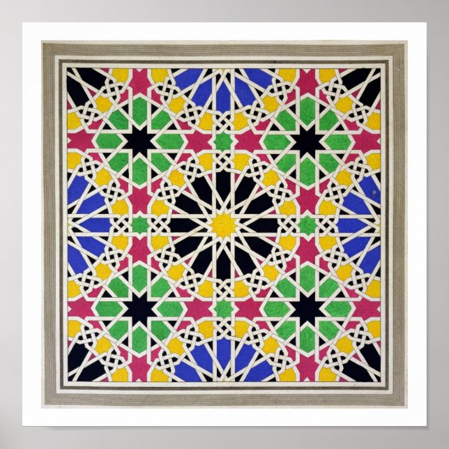 Pôster ornamento mosaico no lado sul do Tribunal de Justi (Frente)