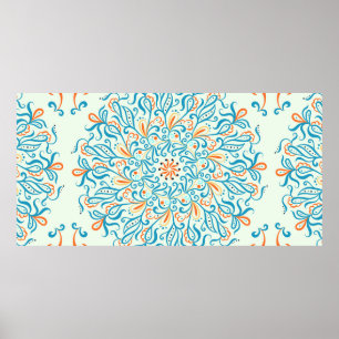 Poster Ornamento para azulejo cerâmico. padrão abstrato.