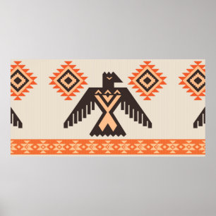 Poster Ornamento tribal étnico com águia