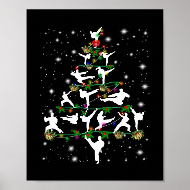 Poster Ornamentos de Árvore de Natal do Karate Decor Pers (Frente)