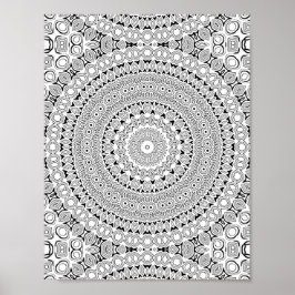 Poster Ornate Petal Rings Coloring Page Pattern Design