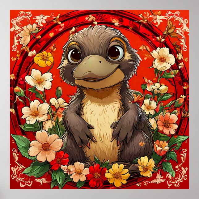 Poster ornitorrinco fofo (Frente)