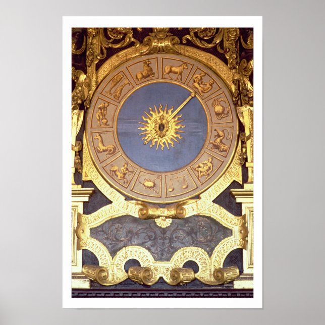 Poster Orologio Zodicale (Relógio Zodiac) (afresco e marr (Frente)
