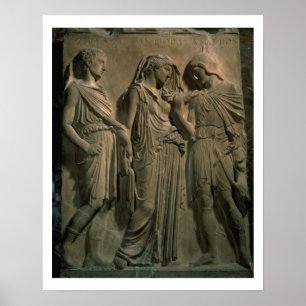 Pôster Orpheus, Eurydice and Hermes (marble)