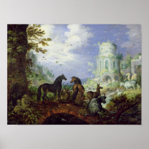 Pôster Orpheus que encanta os animais, 1626