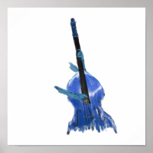 Poster Orquestra ereta dupla acústica basal arte azul