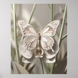 Poster Orquídea Borboleta de Cartolina