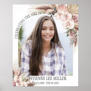 Poster Orquídea de Grama das Pampas Foto Floral Funeral M