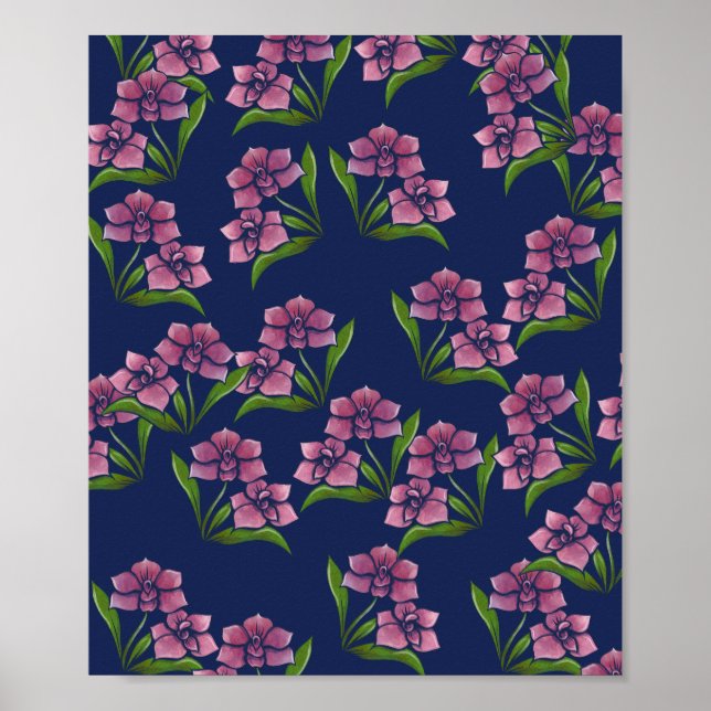 Poster Orquídea - Jardim de Orquídeas de Arte (Frente)