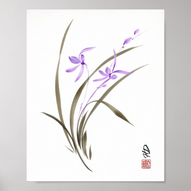 Poster Orquídea Lavanda (Frente)