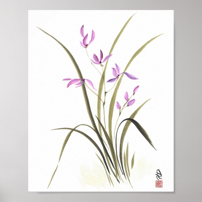 Poster Orquídea Lavanda Serenidade (Frente)