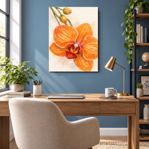 Poster Orquídea Mariposa Flor Única Botânica