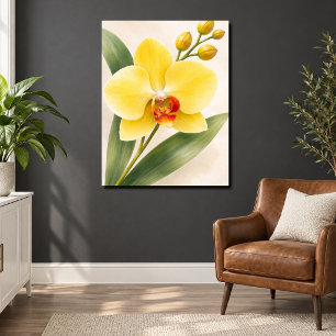 Poster Orquídea Phalaenopsis Amarela em Flor - Botânica