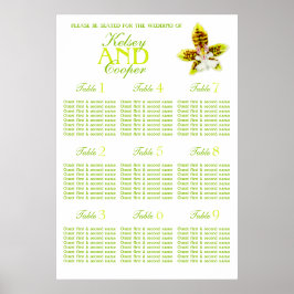 Poster Orquídea-verde Planner de Mesa de Casamento 1-9