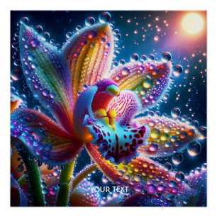 Pôster Orquídea vibrante surreal fantasiosa