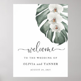 Poster Orquídeas Brancas no Casamento Tropical de Monster