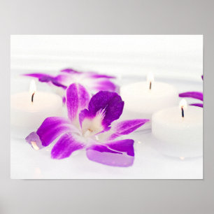 Poster orquídeas e velas de flutuação