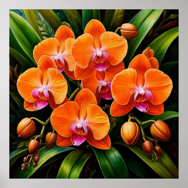Poster Orquídeas Lindas em uma Composição Artística (Frente)