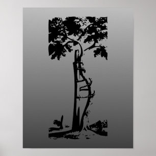Pôster Orthopedic Crooked Tree on Gradient