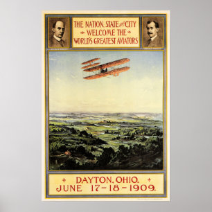 Poster Orville e Wilbur Wright são os maiores aviadores