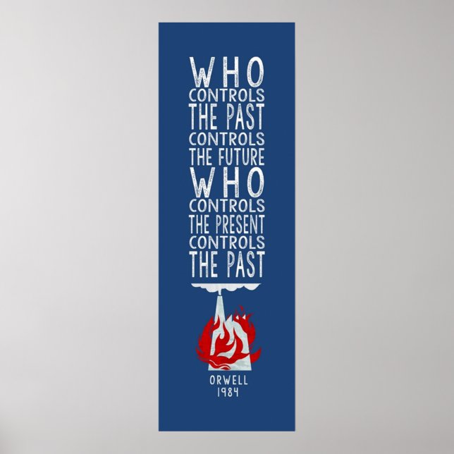 Poster Orwell 1984 para fundo escuro que controla a (Frente)