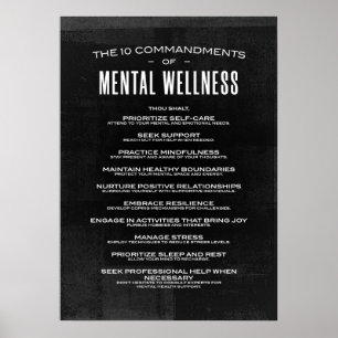 Poster Os 10 Mandamentos do Bem-Estar Mental