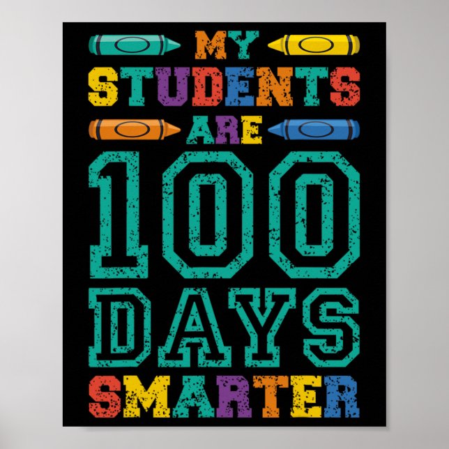 Poster Os alunos são 100 dias mais inteligentes Crianças  (Frente)