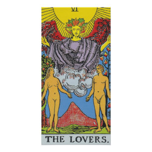 Pôster Os Amantes Tarot Card Começam A Ler