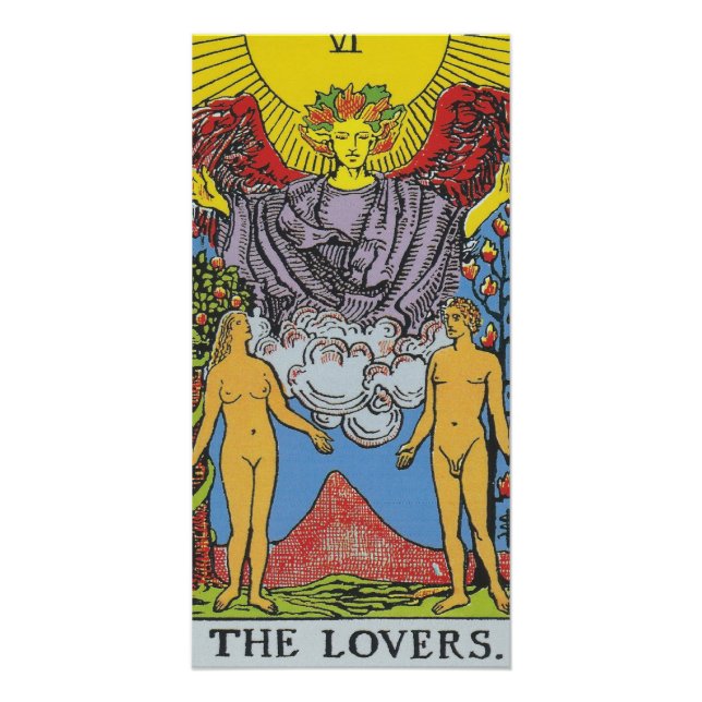 Pôster Os Amantes Tarot Card Começam A Ler (Frente)