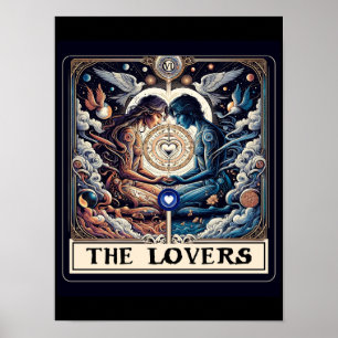 Poster OS AMANTES Tarot Celestial Homem e Mulher Almas Gê