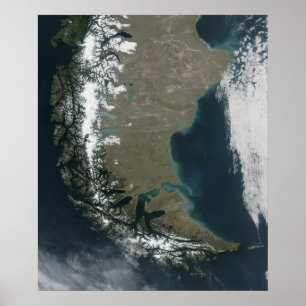 Poster Os Andes ásperos, neve-tampados