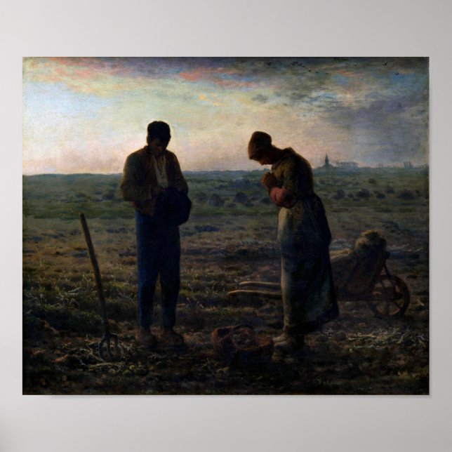Poster Os Angelus, Jean-Francois Millet, 1857-1859 (Frente)