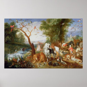 Poster Os animais entrando na arca de Noé