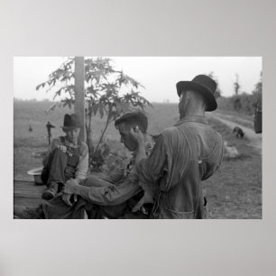 Pôster Os anos 30 do barbeiro da Grande Depressão